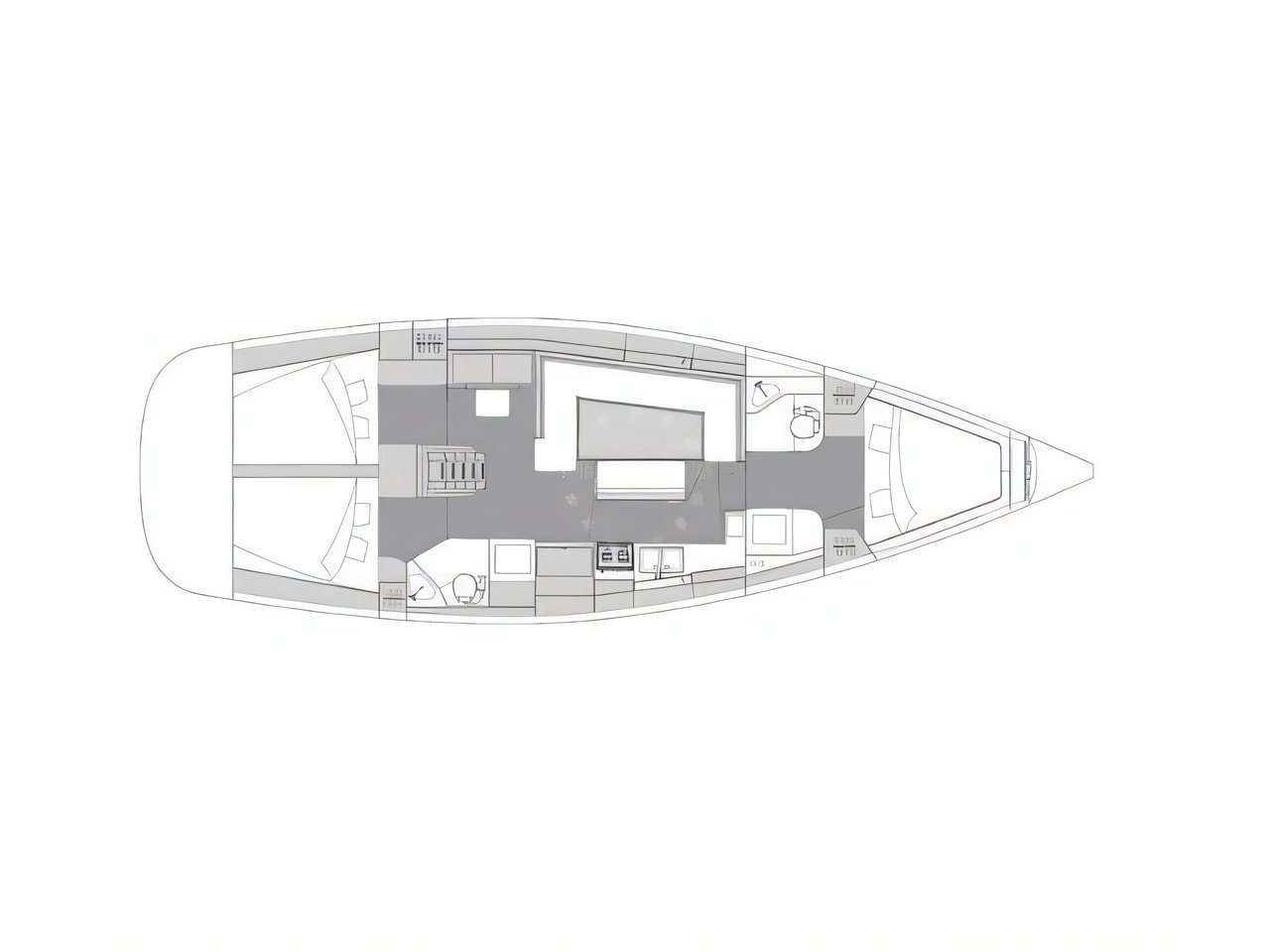 Interior of Elan Impression 45.1 sail boat with 3 cabins Croatia yacht charter
