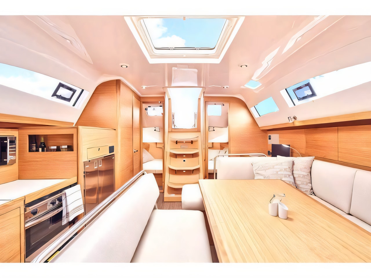 Layout of Elan Impression 45.1 sail boat with 3 cabins Croatia yacht charter