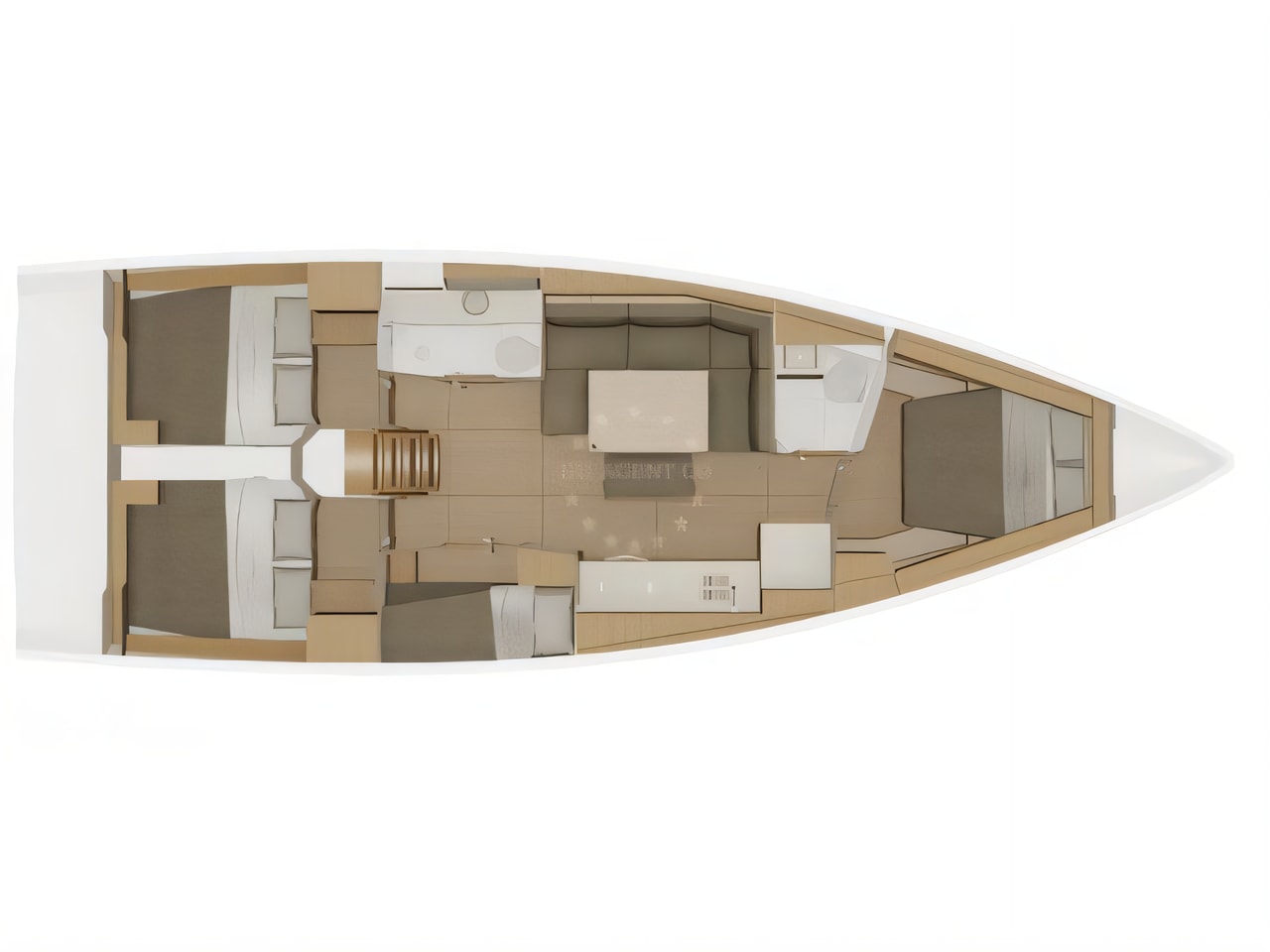 Interior of Dufour 430 Grand Large sail boat with 4 cabins Croatia yacht charter