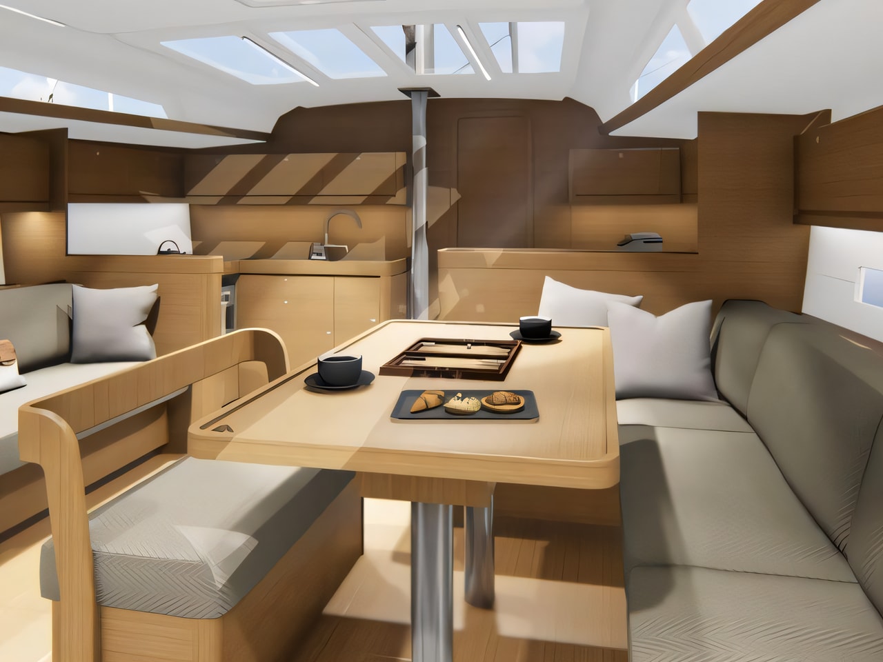Layout of Dufour 430 Grand Large sail boat with 4 cabins Croatia yacht charter