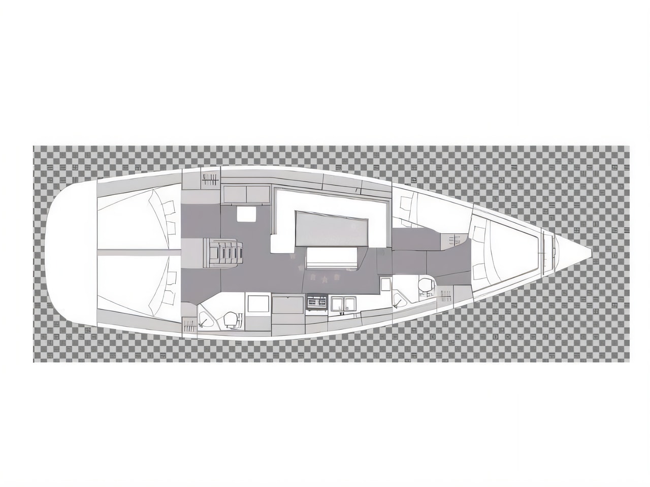 Interior of Elan Impression 45.1 sail boat with 4 cabins Croatia yacht charter