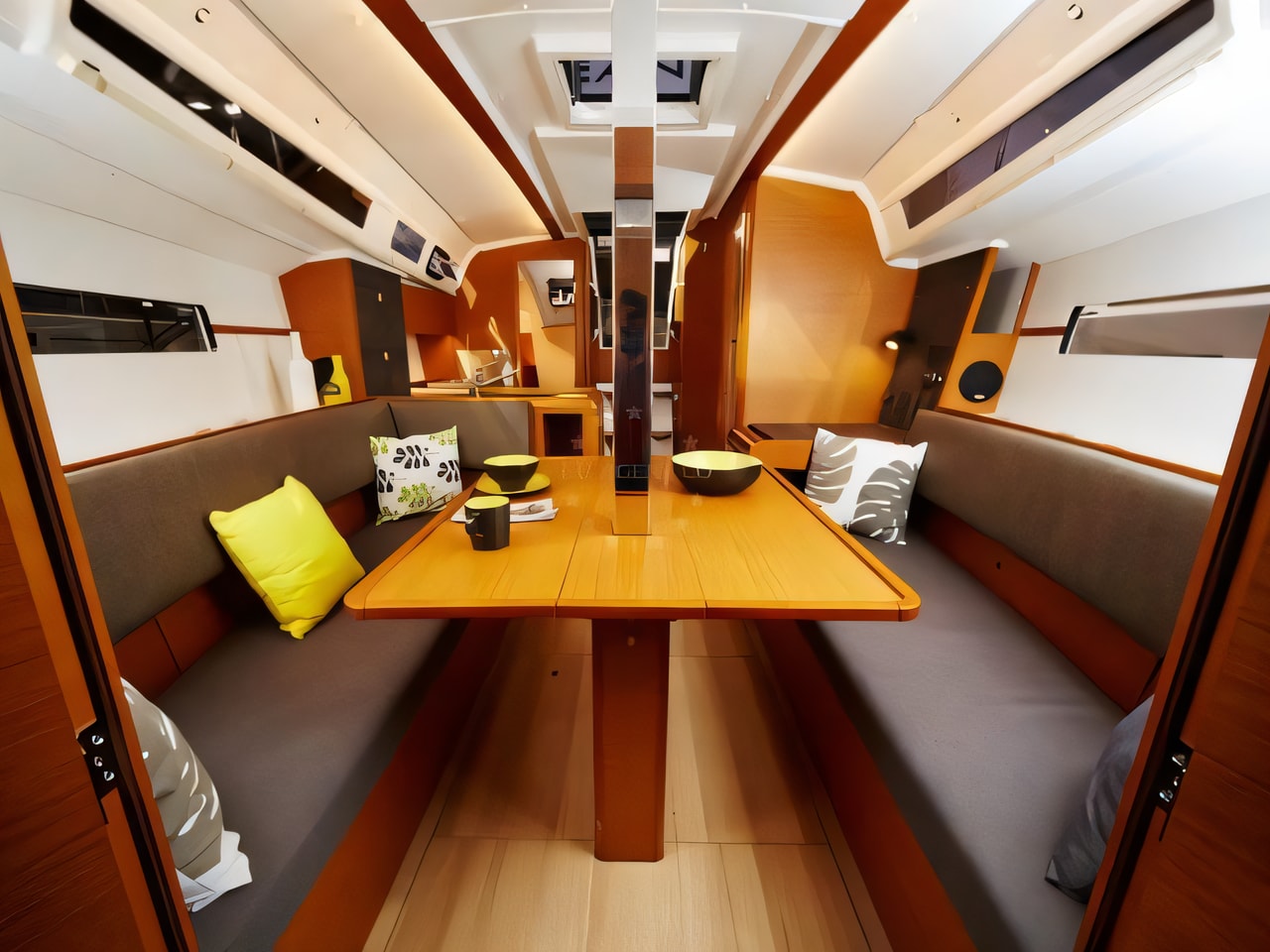 Layout of Sun Odyssey 349 b sail boat with 3 cabins Croatia yacht charter