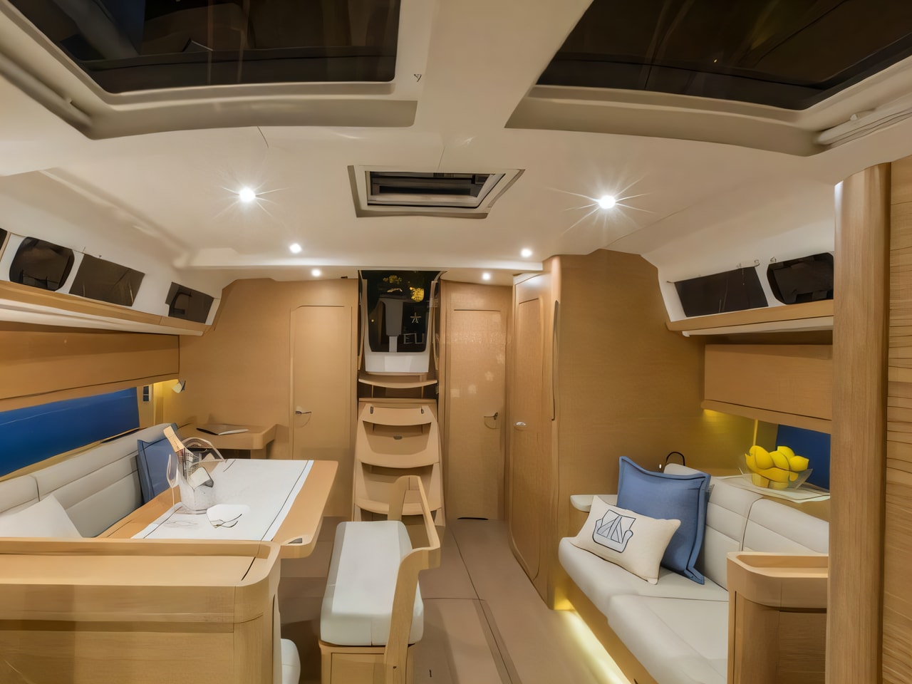 Layout of Dufour 460 Grand Large- 3 cab. sail boat with 3 cabins Croatia yacht charter