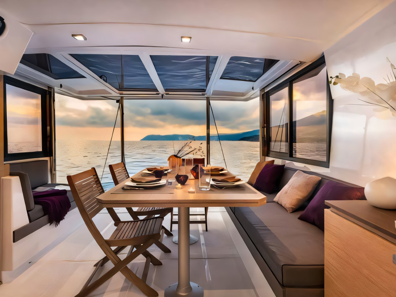 Layout of Bali 4.0 catamaran with 4 cabins Croatia yacht charter