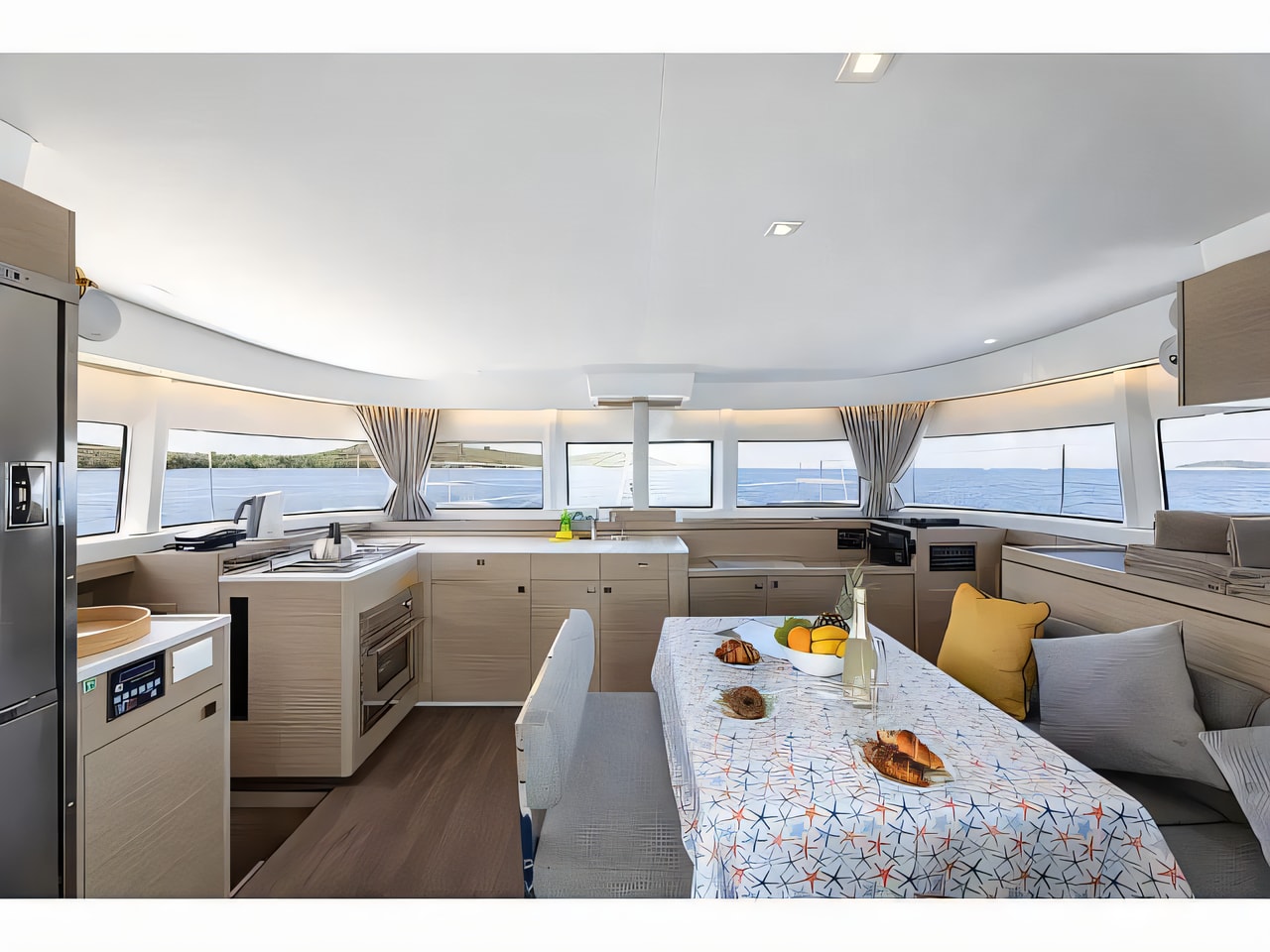 Layout of Lagoon 43 catamaran with 6 cabins Croatia yacht charter