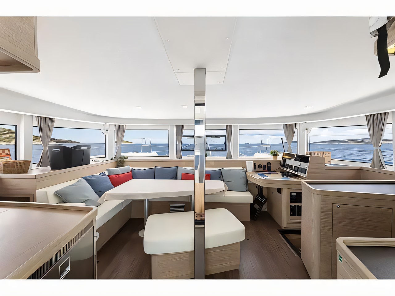 Layout of Lagoon 42 Millenium catamaran with 4 cabins Croatia yacht charter