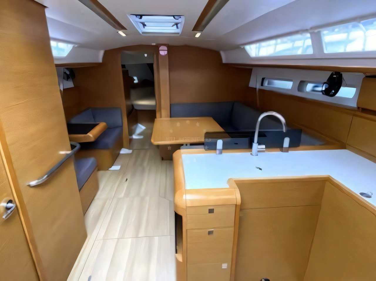 Layout of Sun Odyssey 409 sail boat with 3 cabins Croatia yacht charter