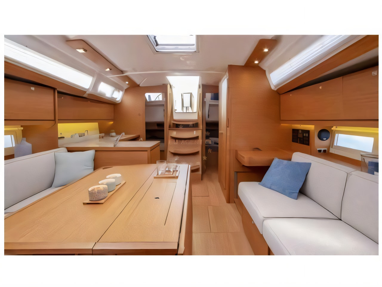 Layout of Dufour 390 Grand Large sail boat with 3 cabins Croatia yacht charter