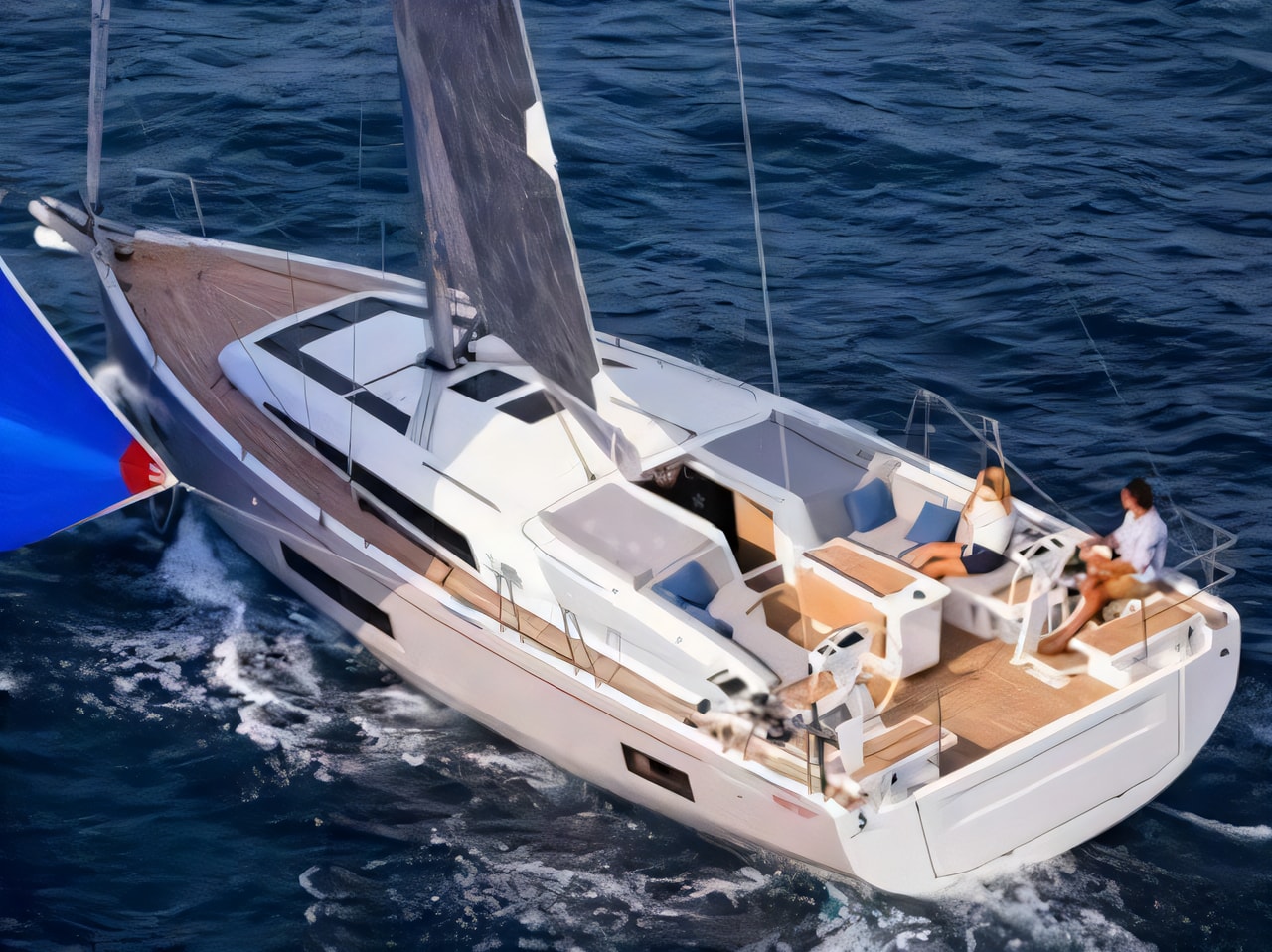 Exterior overview of Oceanis 46.1 sail boat for charter from Rogoznica Marina Frapa in the Split sailing area Croatia