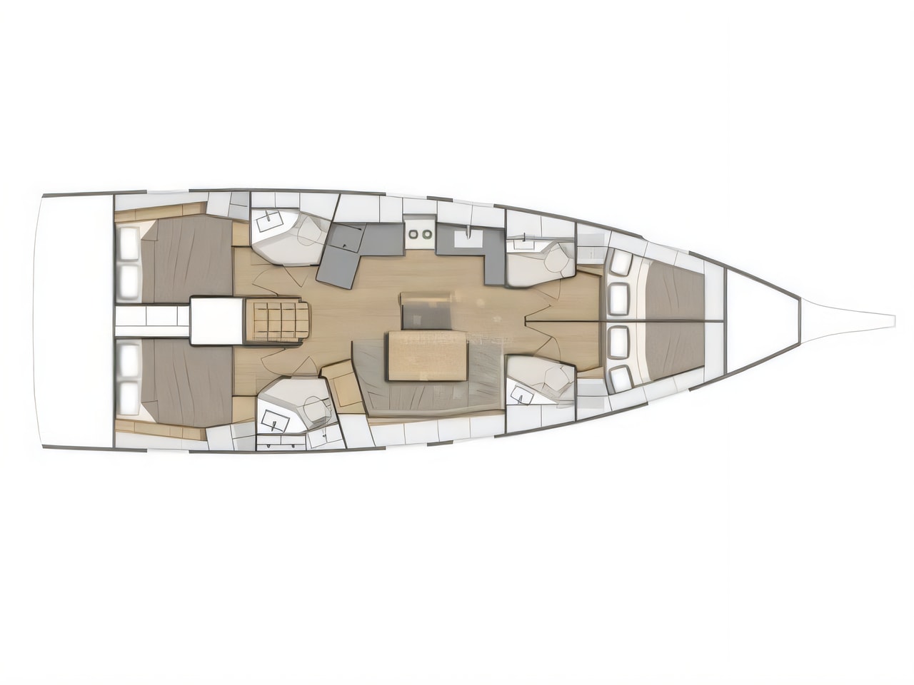 Interior of Oceanis 46.1 sail boat with 4 cabins Croatia yacht charter
