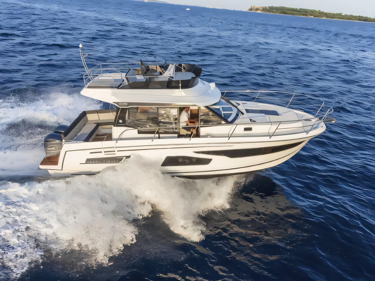 Exterior overview of Merry Fisher 1095 FLY motor boat for charter from Sukosan Marina Dalmacija in the Zadar sailing area Croatia
