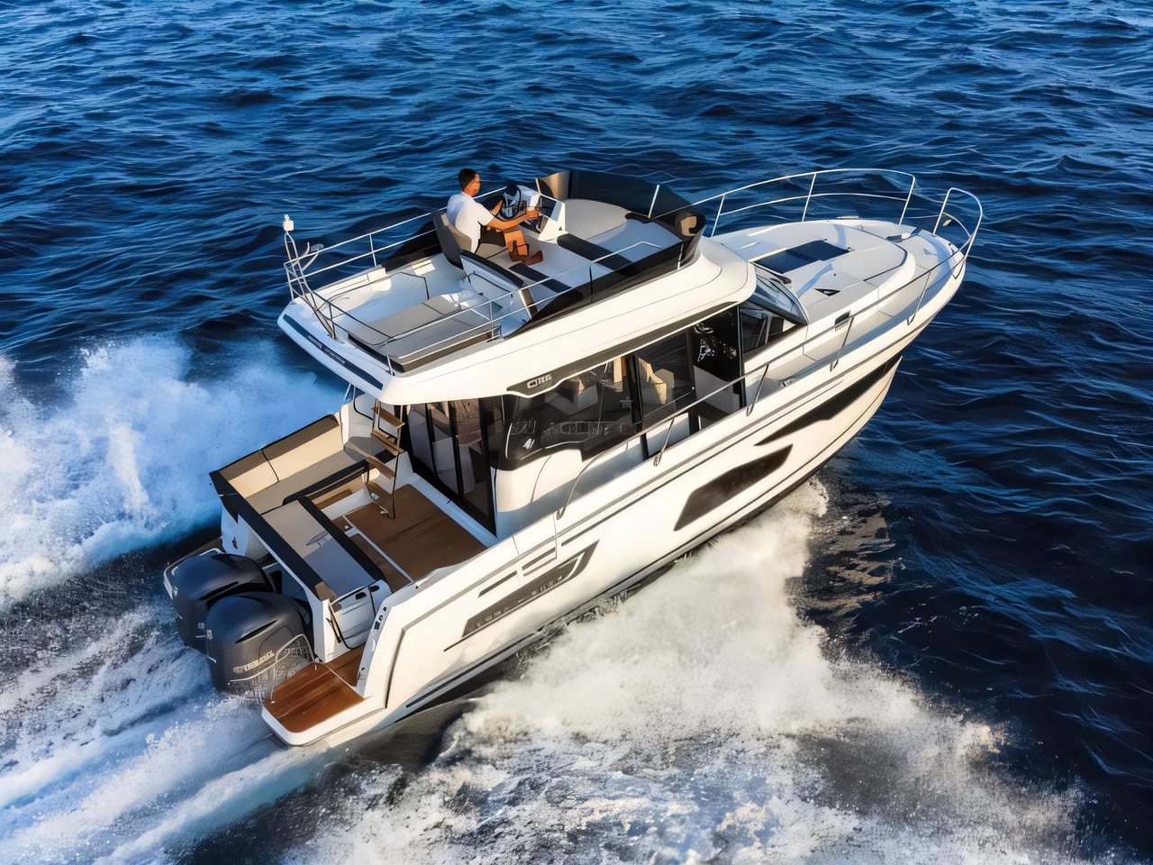 Layout of Merry Fisher 1095 FLY motor boat with 3 cabins Croatia yacht charter