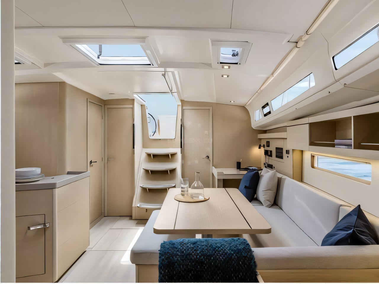 Layout of Oceanis 40.1 sail boat with 3 cabins Croatia yacht charter