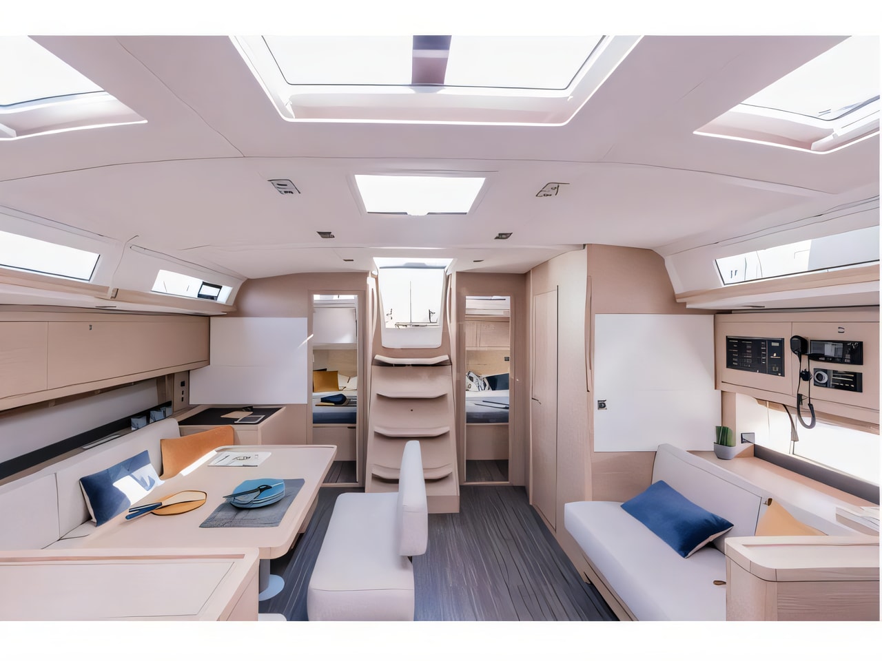 Layout of Dufour 470 sail boat with 4 cabins Croatia yacht charter