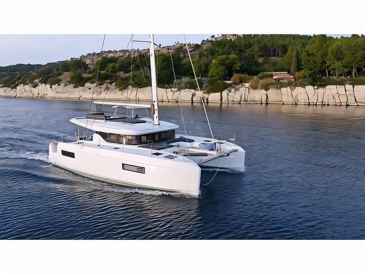 Exterior overview of Lagoon 43 catamaran for charter from Split Port in the Split sailing area Croatia