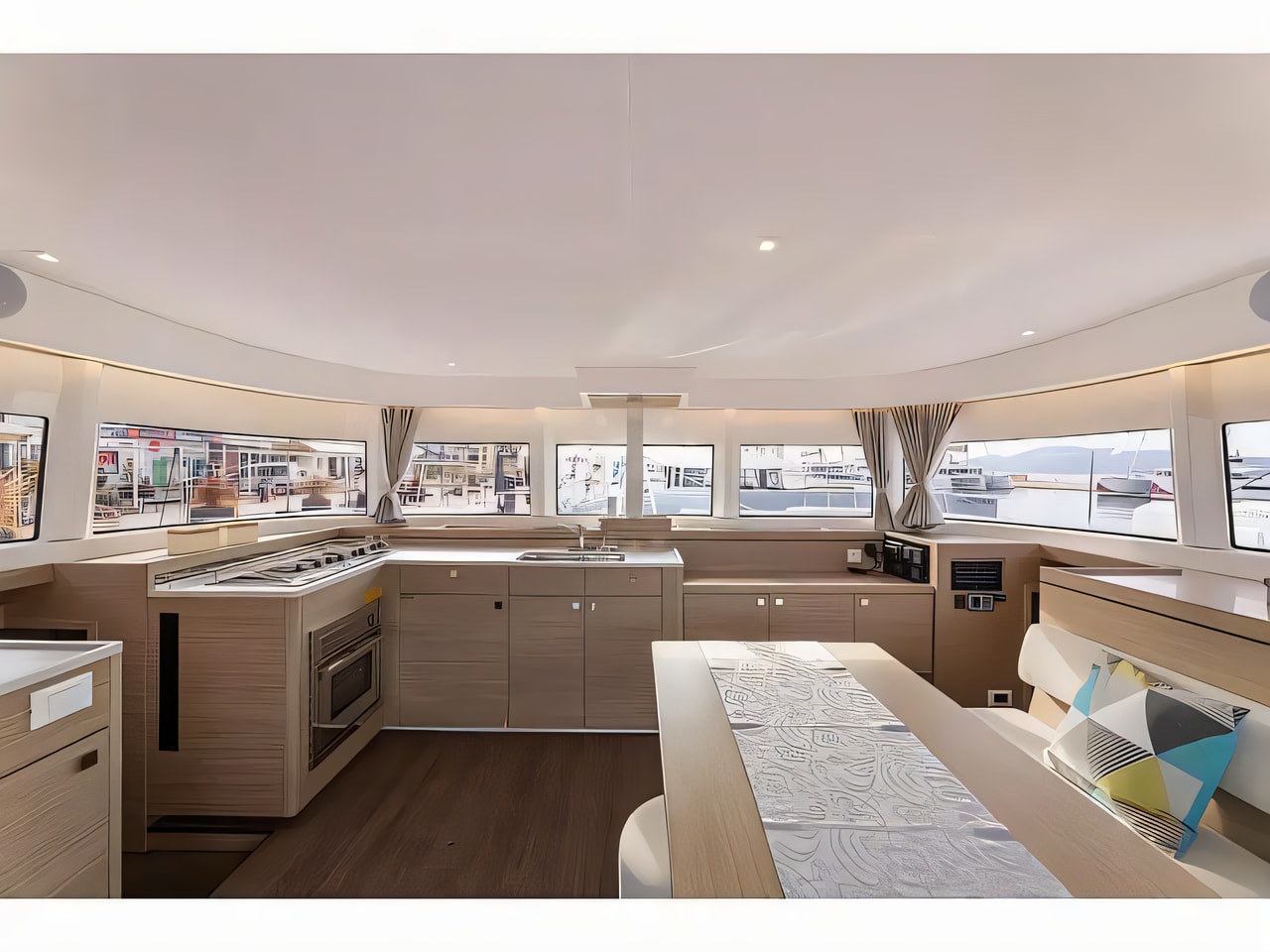 Layout of Lagoon 43 catamaran with 6 cabins Croatia yacht charter