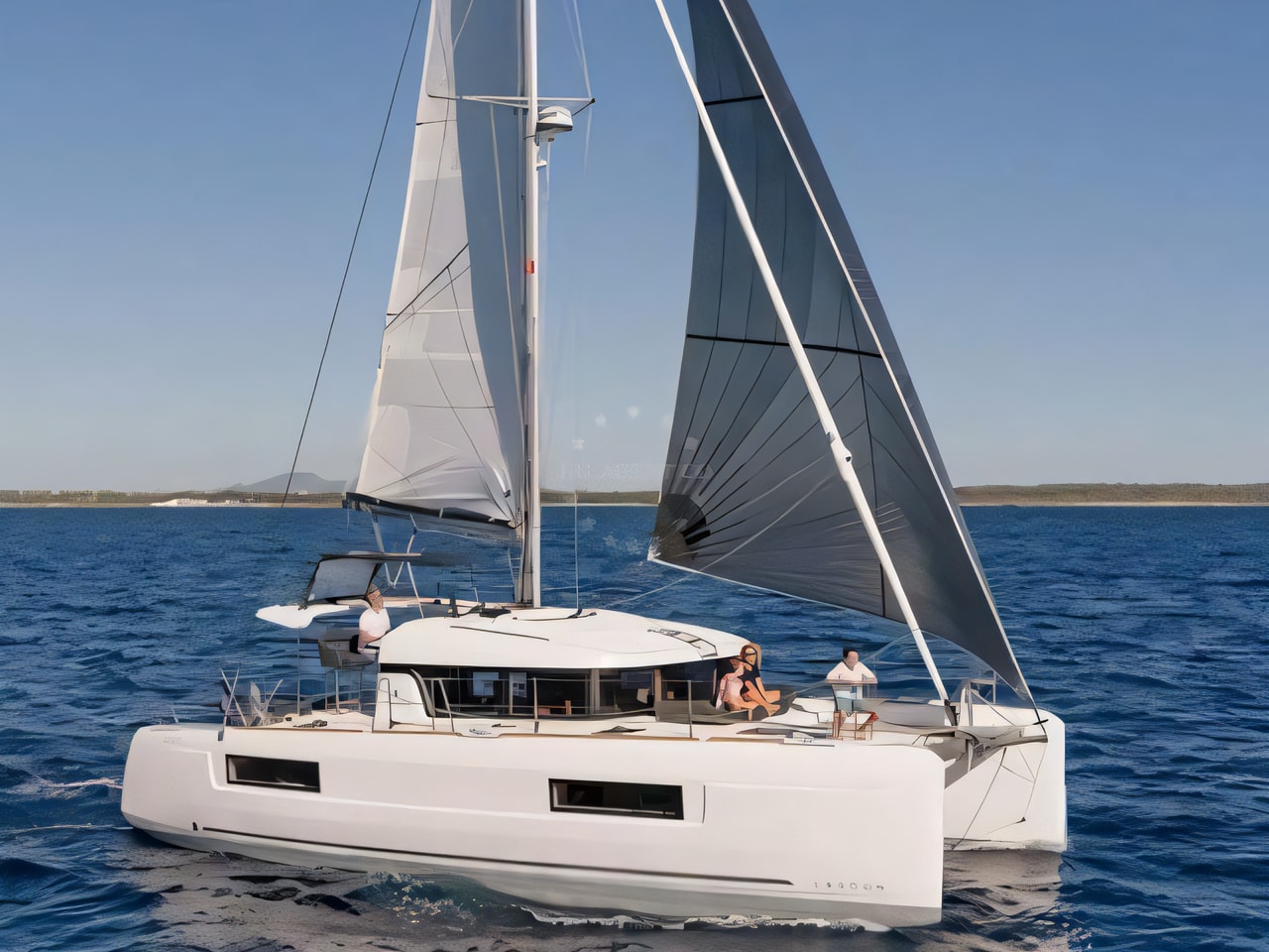 Exterior overview of Lagoon 40 catamaran for charter from Primosten Marina Kremik in the Split sailing area Croatia
