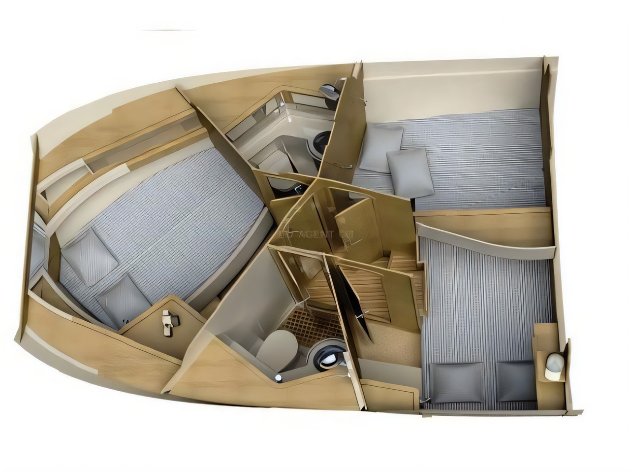 Interior of ADRIANA 36 BT motor boat with 3 cabins Croatia yacht charter
