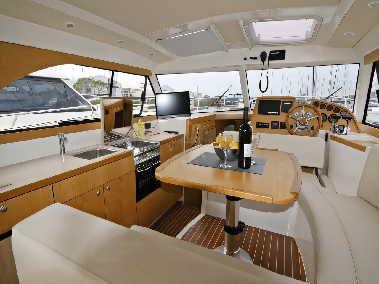 Layout of ADRIANA 36 BT motor boat with 3 cabins Croatia yacht charter