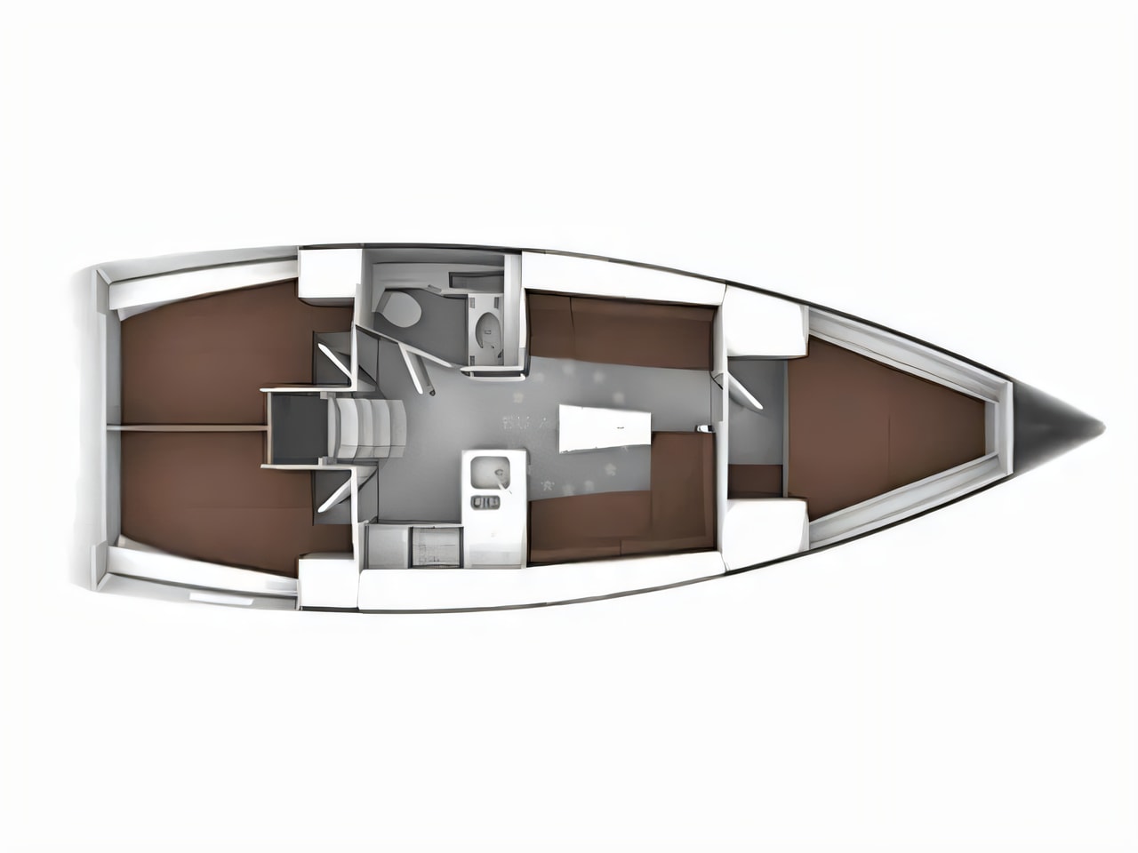 Interior of Bavaria Cruiser 37 / 3cab sail boat with 3 cabins Croatia yacht charter