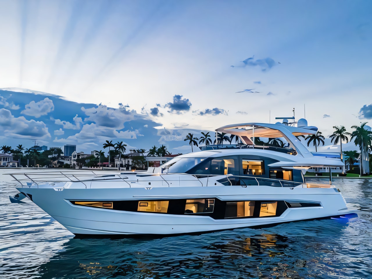 Exterior overview of Galeon 680 Fly motoryacht for charter from Kastela Gomilica Marina in the Split sailing area Croatia