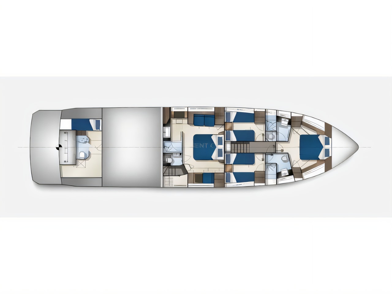 Interior of Galeon 680 Fly motoryacht with 4 cabins Croatia yacht charter