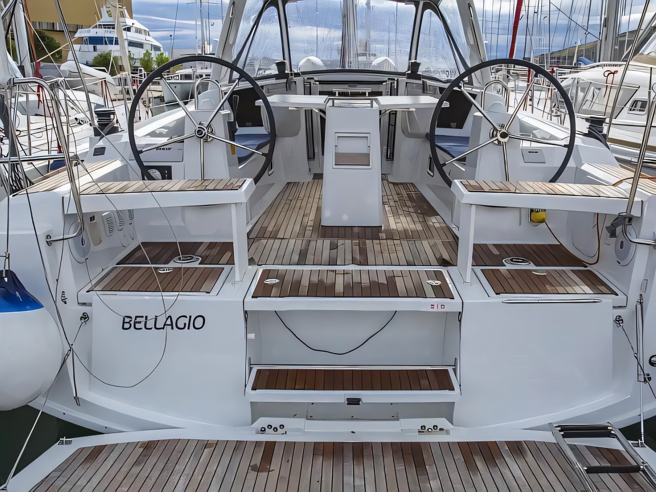 Exterior overview of Oceanis 38.1 sail boat for charter from Zadar Marina Zadar in the Zadar sailing area Croatia