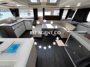 Layout of Elba 45 catamaran with 4 cabins Croatia yacht charter