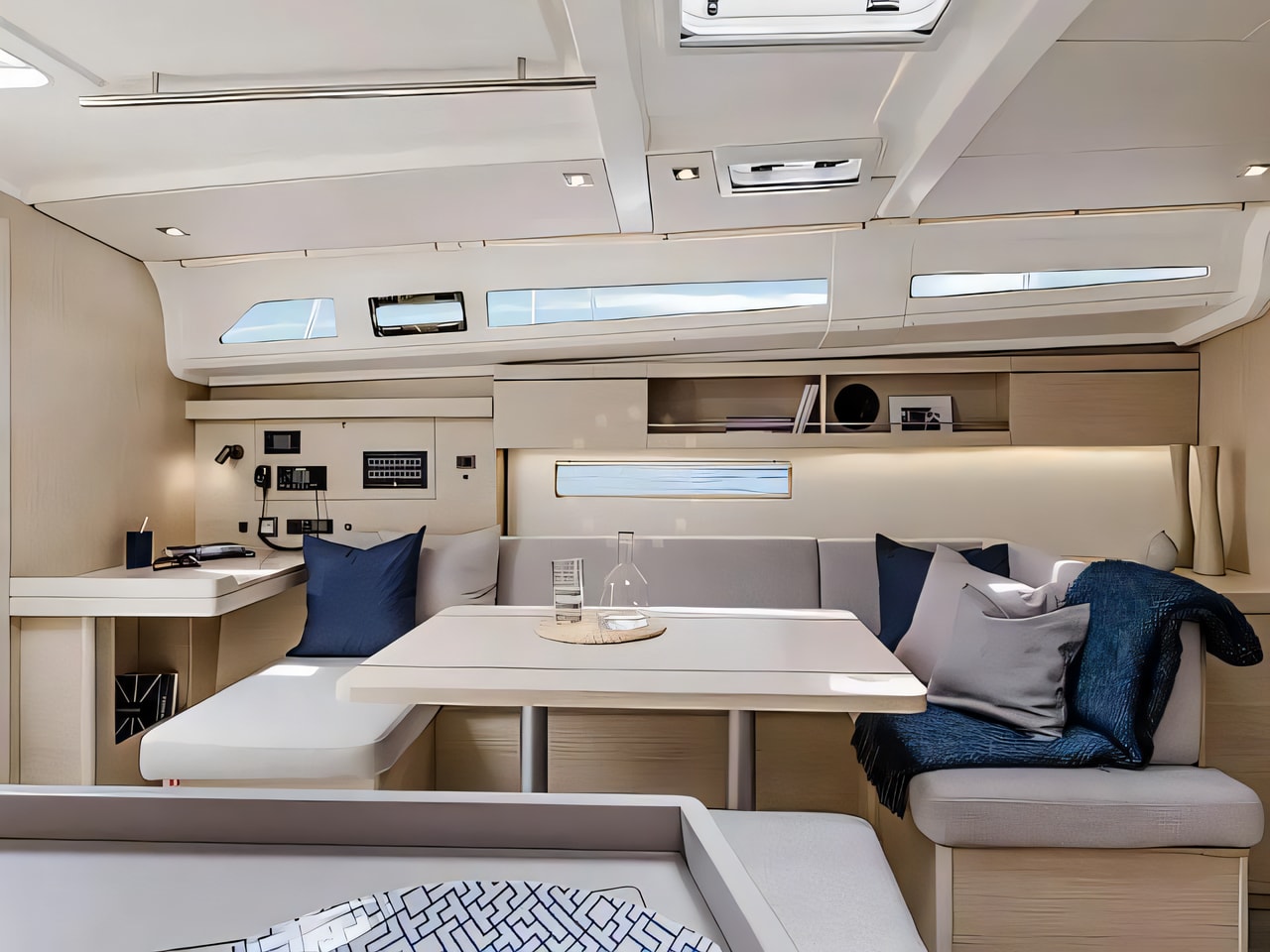 Layout of Oceanis 40.1 sail boat with 4 cabins Croatia yacht charter