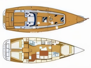 Interior of Grand Soleil 40 sail boat with 3 cabins Croatia yacht charter