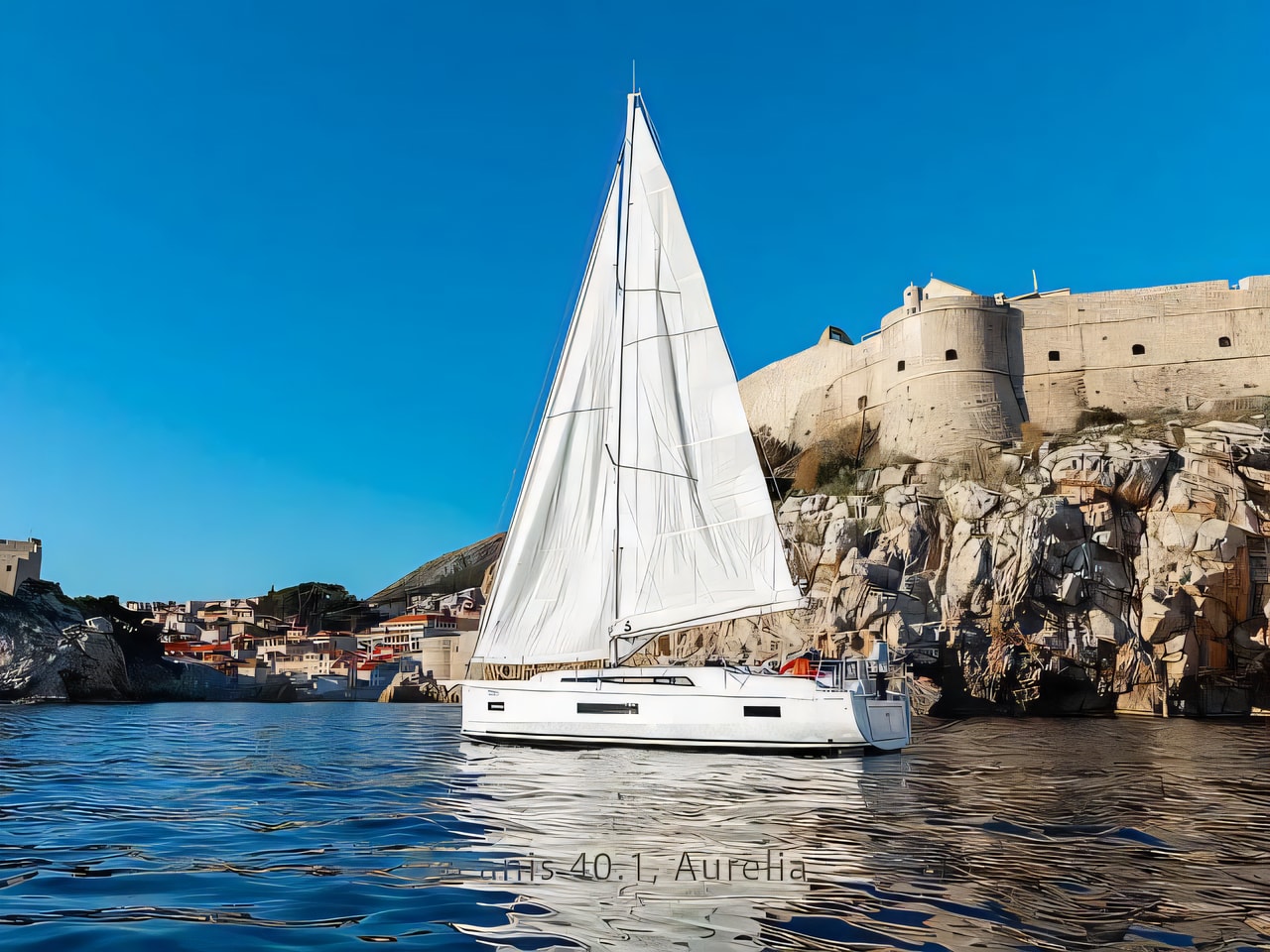 Exterior overview of Oceanis 40.1 sail boat for charter from Dubrovnik ACI Marina in the Dubrovnik sailing area Croatia