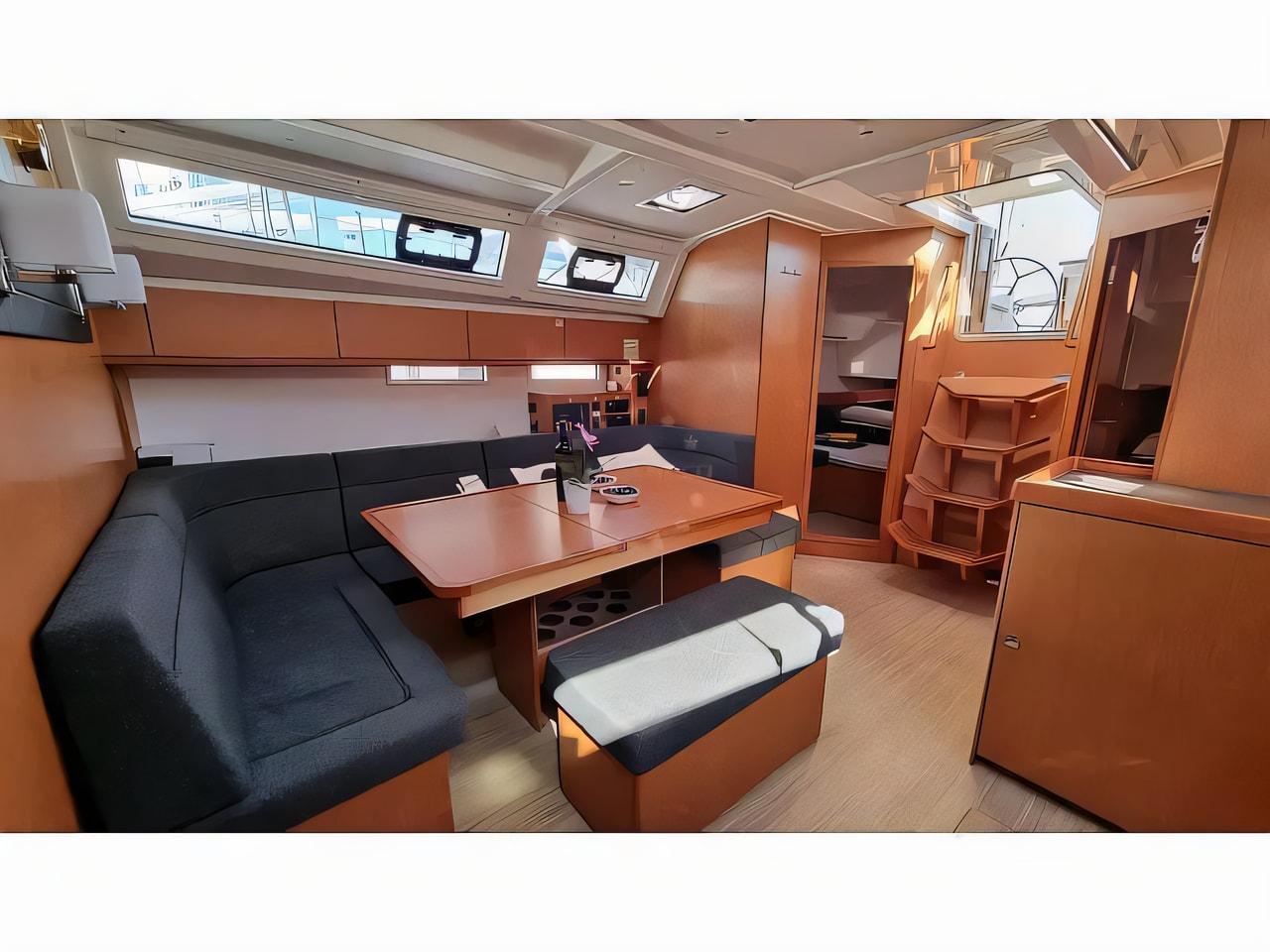 Layout of Bavaria Cruiser 46 sail boat with 4 cabins Croatia yacht charter