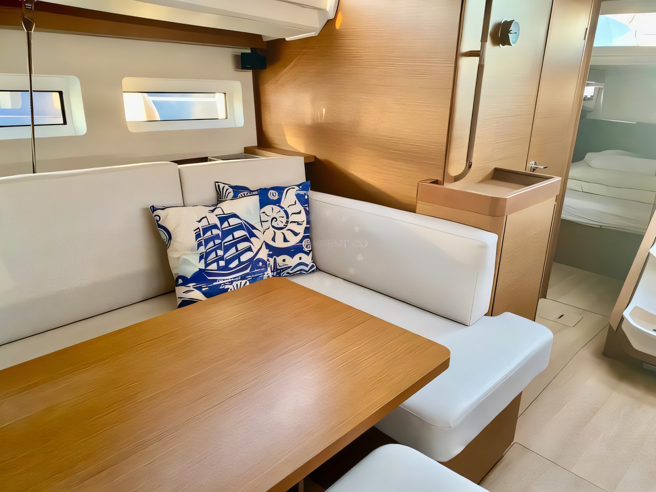 Layout of Sun Odyssey 440 sail boat with 4 cabins Croatia yacht charter