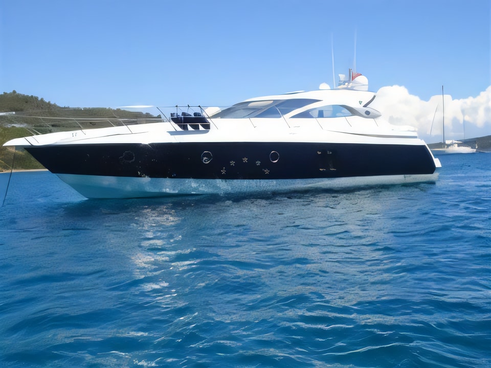 Exterior overview of Sessa C52 motoryacht for charter from Sibenik Marina Mandalina in the Sibenik sailing area Croatia