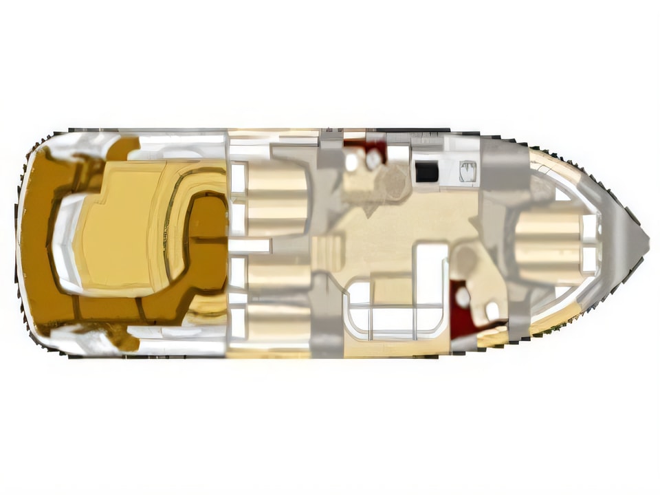 Layout of Sessa C52 motoryacht with 3 cabins Croatia yacht charter