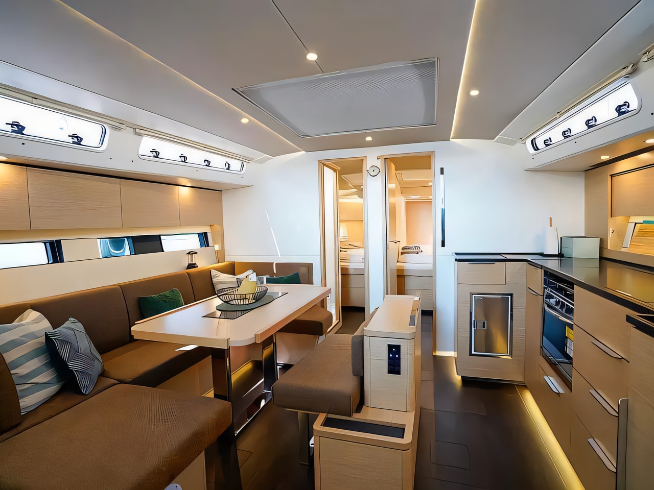 Layout of Hanse 460 sail boat with 4 cabins Croatia yacht charter