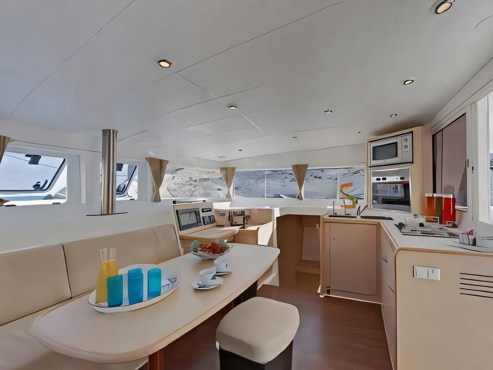 Interior of Lagoon 400 catamaran with 6 cabins Croatia yacht charter