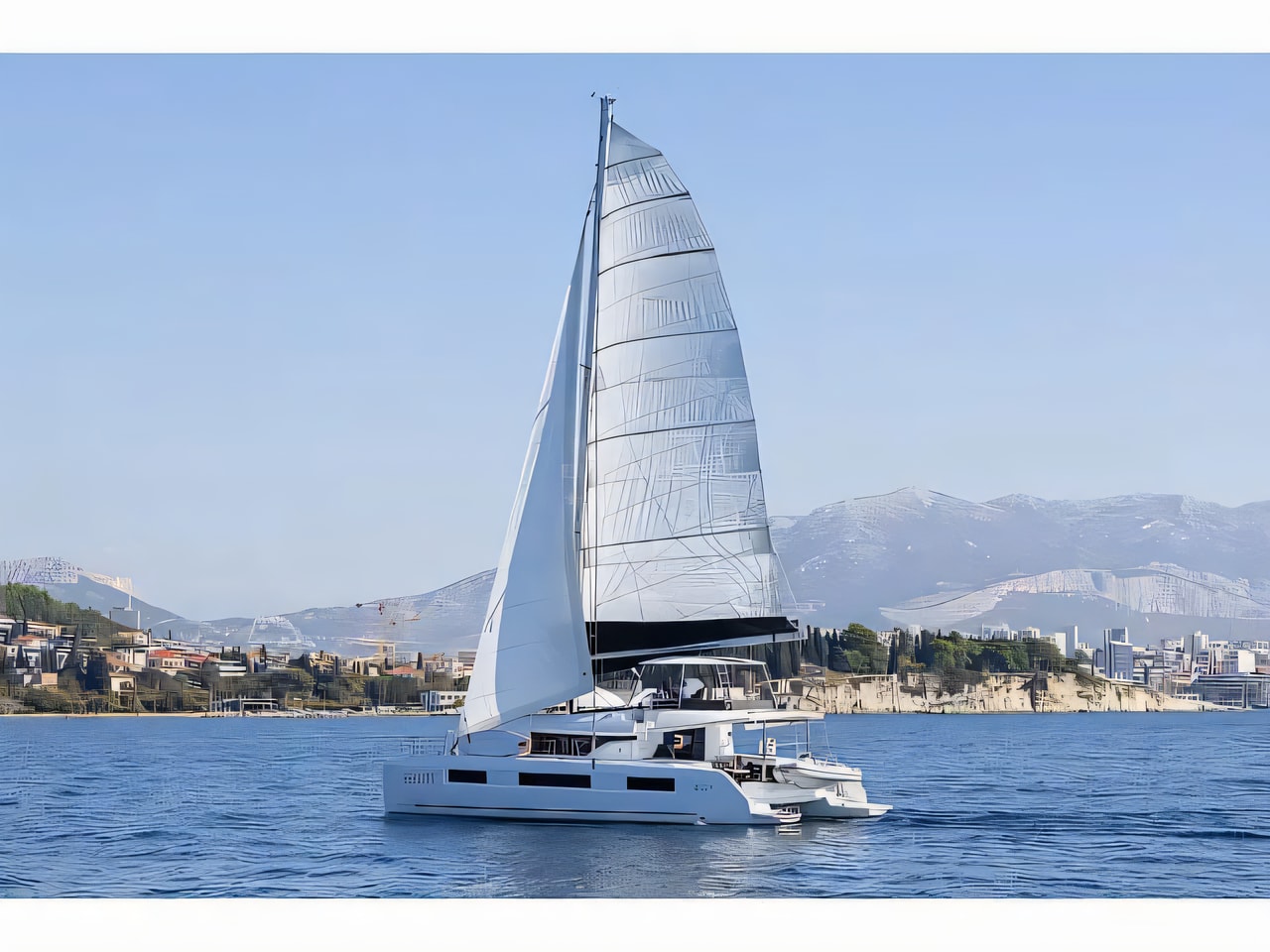 Exterior overview of Lagoon 51 catamaran for charter from Split Port in the Split sailing area Croatia