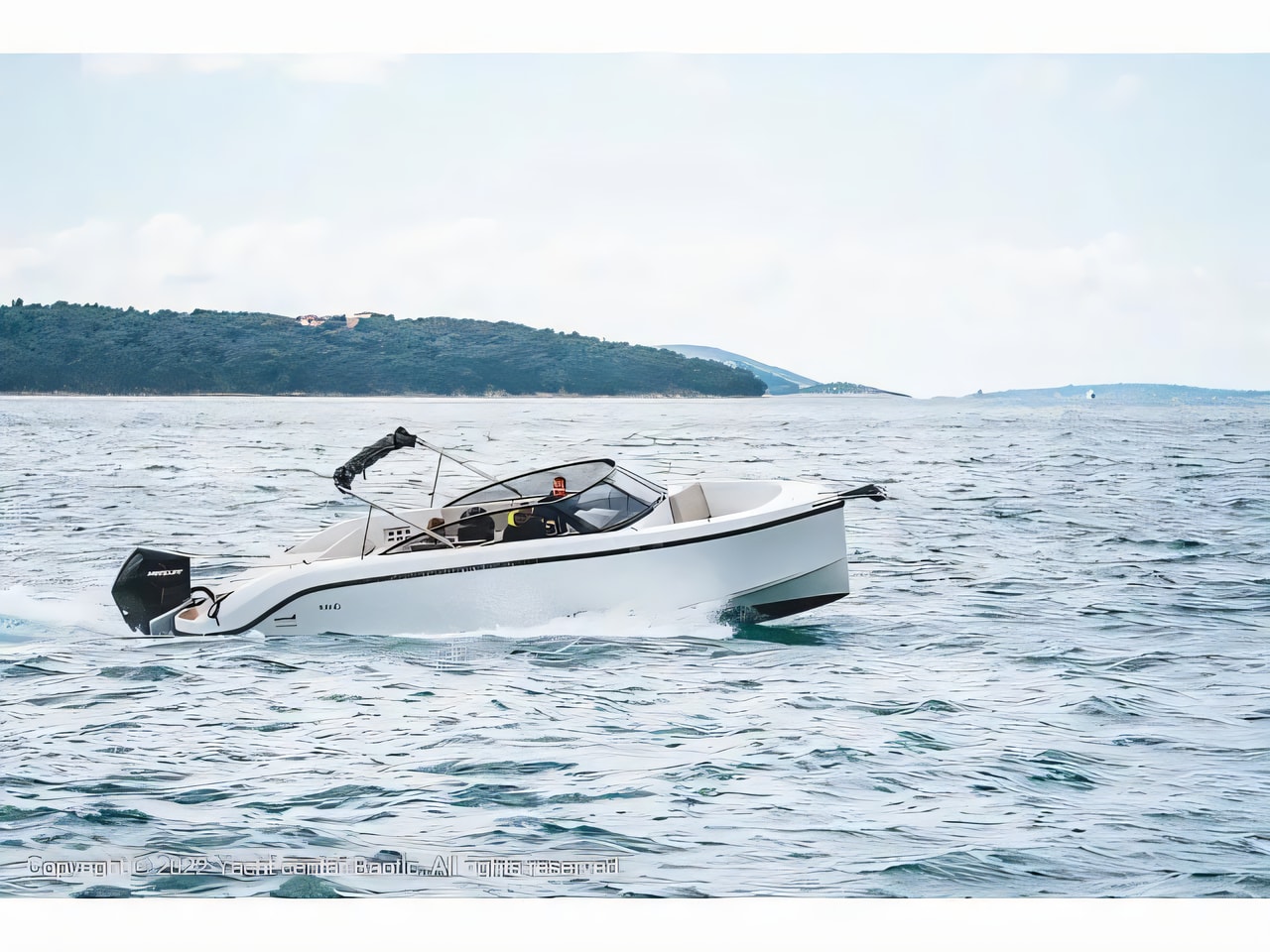 Exterior overview of Rand Supreme 27 motor boat for charter from Seget Donji Marina Baotic in the Split sailing area Croatia