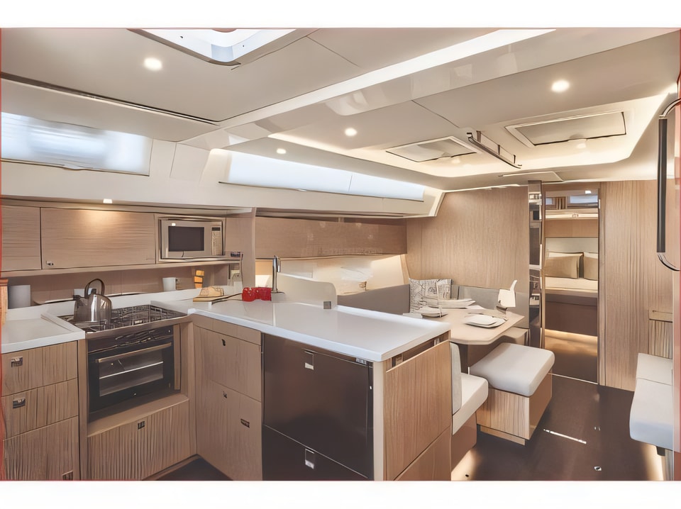 Interior of Bavaria C45 Style sail boat with 4 cabins Croatia yacht charter