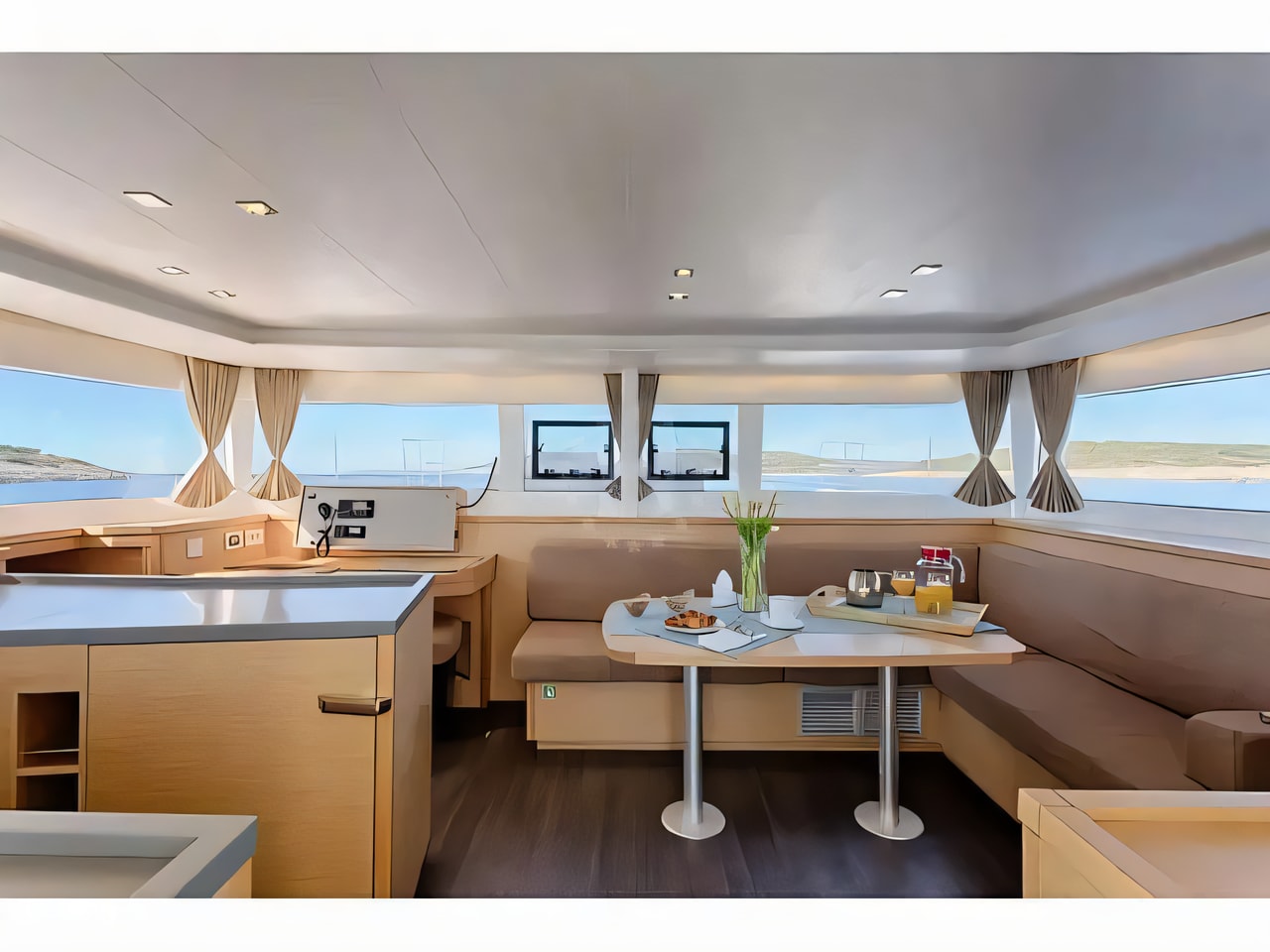 Layout of Lagoon 450 F Luxury catamaran with 6 cabins Croatia yacht charter