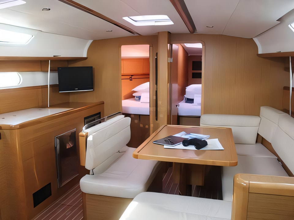 Interior of Sun Odyssey 44i sail boat with 4 cabins Croatia yacht charter