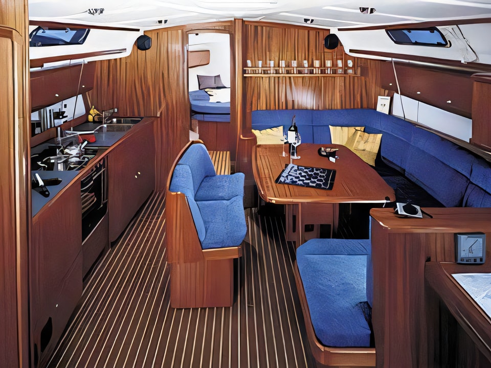 Interior of Bavaria 44 sail boat with 4 cabins Croatia yacht charter