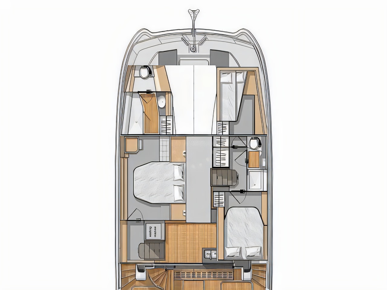 Interior of MY5 power catamaran with 3 cabins Croatia yacht charter