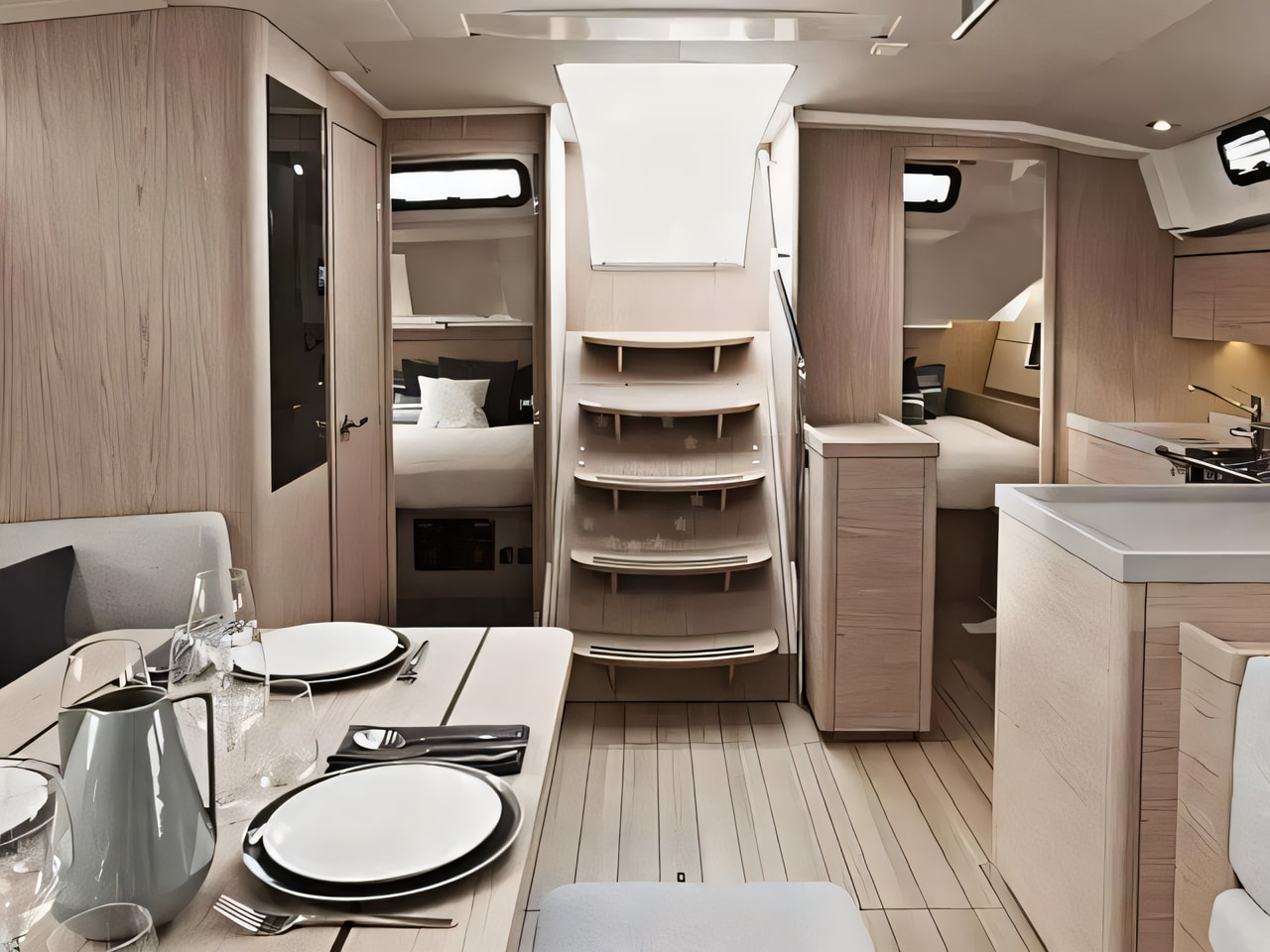Layout of Sunsail 46 Mon sail boat with 3 cabins Croatia yacht charter