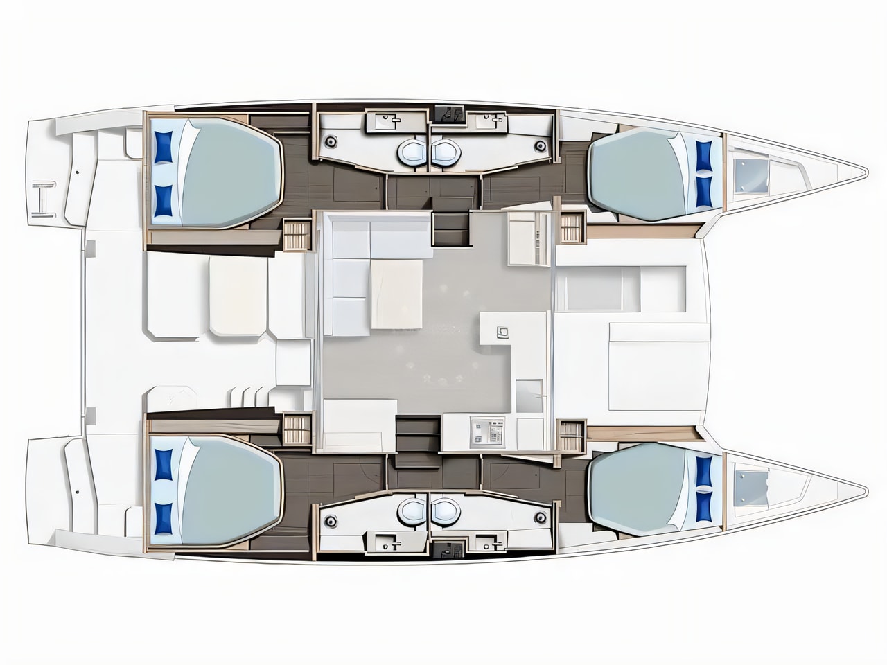Interior of Sunsail 424 / 4 / 4 catamaran with 4 cabins Croatia yacht charter