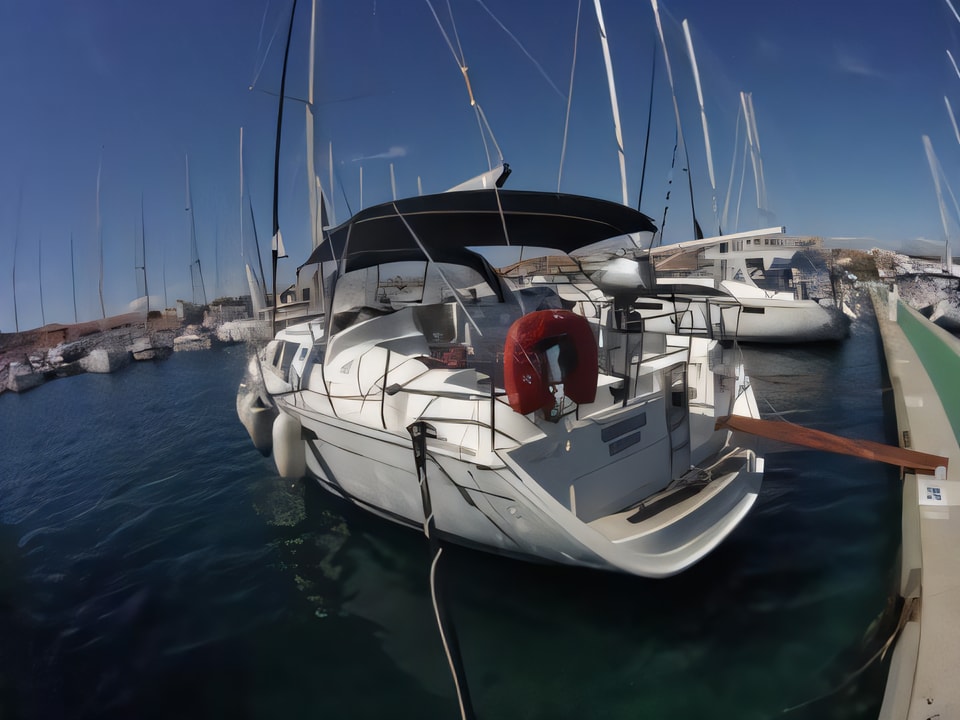 Exterior overview of Sun Odyssey 43DS sail boat for charter from Vodice ACI Marina in the Sibenik sailing area Croatia