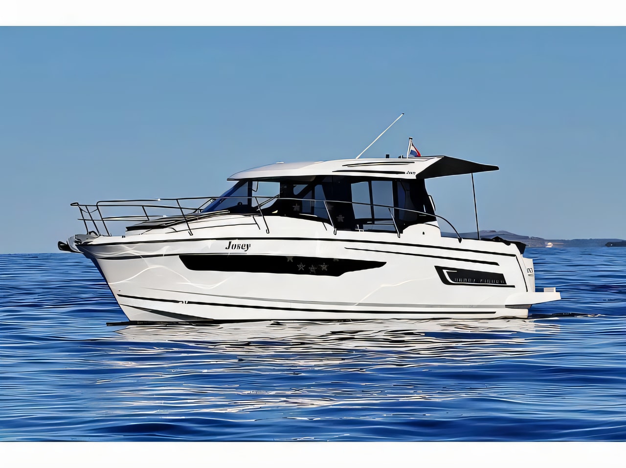 Exterior overview of Merry Fisher 895 motor boat for charter from Zadar Marina Zadar in the Zadar sailing area Croatia