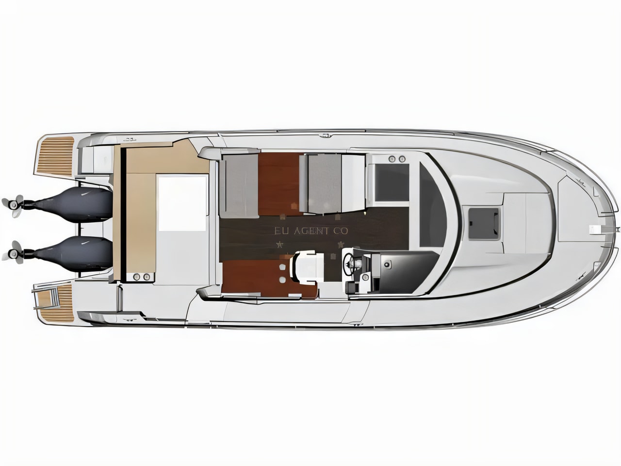 Interior of Merry Fisher 895 motor boat with 2 cabins Croatia yacht charter