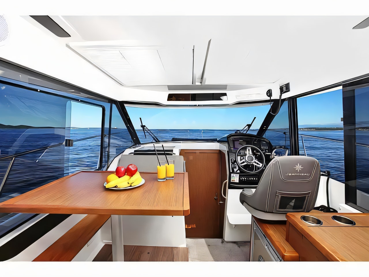 Layout of Merry Fisher 895 motor boat with 2 cabins Croatia yacht charter